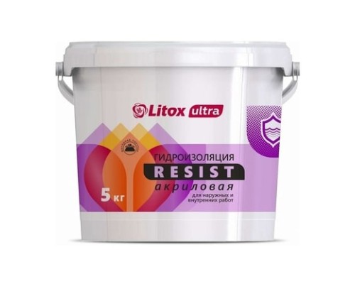 Гидроизоляция акриловая Litox Ultra Resist 5 кг
